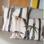 Bamboo Canes & Leaves  -  beige - cushion - rectangular