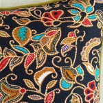 Batik Jewels - rectangular - cushion - black