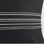 Felt with Stripes - cushion - rectangular - black