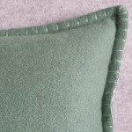 Felt with Blanket Stitch - cushion - rectangular - mint green