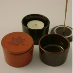 Tea Light Holders - set of 3 - chocolate
