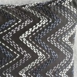 Chevron cushion - rectangular - grey