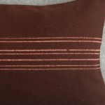 Felt with Stripes - cushion - rectangular - chocolate
