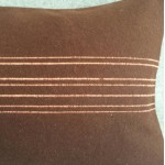 Felt with Stripes - cushion - rectangular - coffee