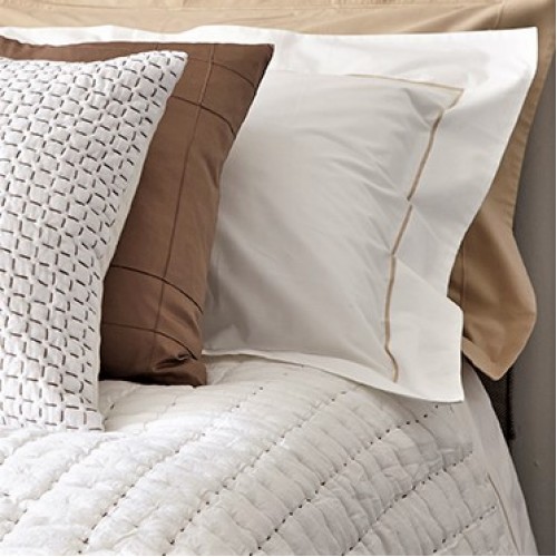 Cord - 220tc cotton percale - White / Taupe