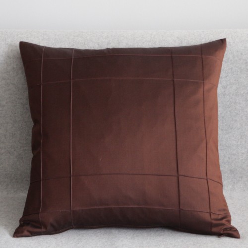 Stitched Grid - cushion - square - chocolate