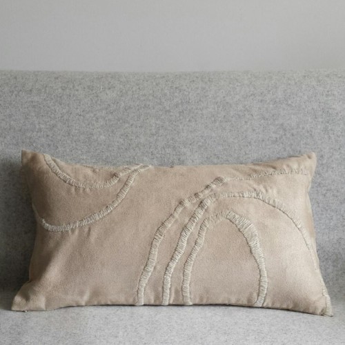 Curves - rectangular - cushion - beige
