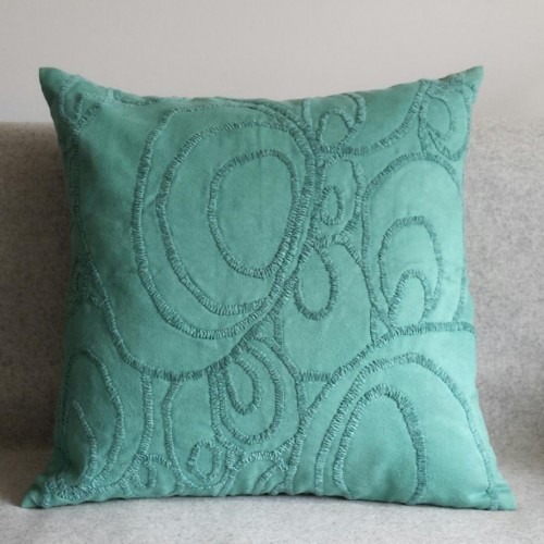 Curves - square - cushion - teal