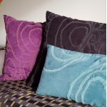 Curves - rectangular - cushion - teal