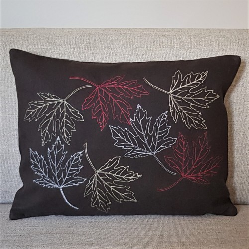 Maple Leaves cushion - rectangular - chocolate 