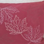 Maple Leaves cushion - rectangular - burgundy