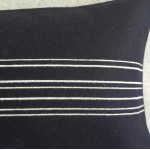 Felt with Stripes - cushion - rectangular - navy