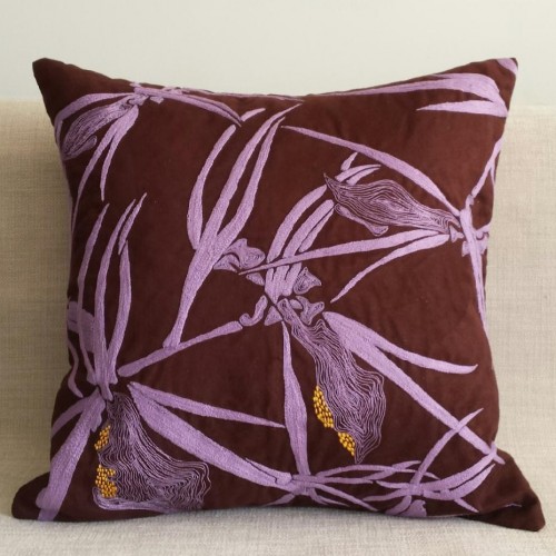 Faux Suede Flora - square - cushion cover