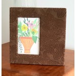 Suede - Paisley Photo Frame - mocha 