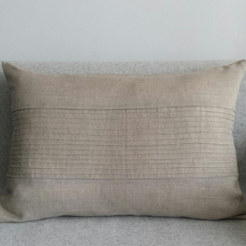Pintuck Panel - large - rectangular - cushion - natural