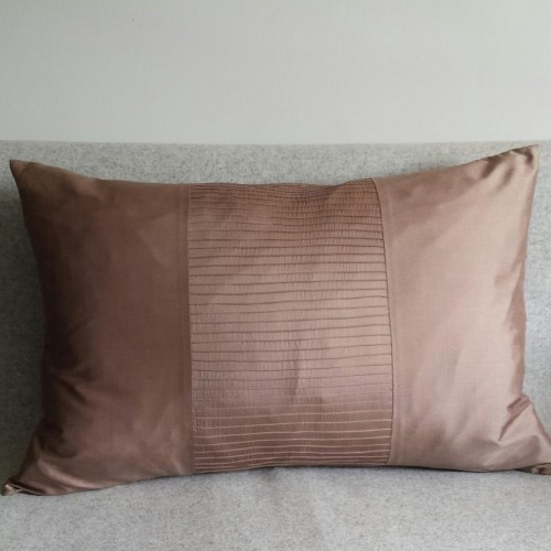 Pintuck Stripes 1 Panel - large - rectangular - cushion - coffee