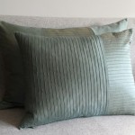 Pintuck Stripes 1 Panel - large - rectangular - cushion - mint