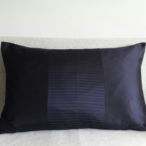 Pintuck Stripes 1 Panel - large - rectangular - cushion - navy