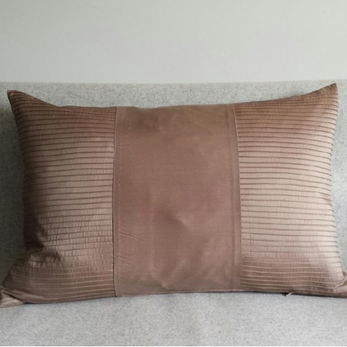 Pintuck Stripes 2 Panel - large - rectangular - cushion - coffee