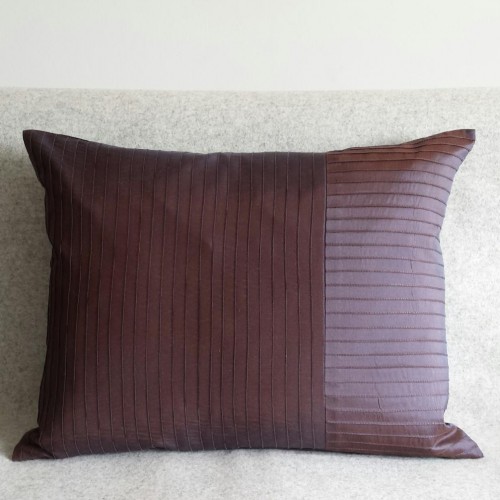 Pintuck Stripes - cushion - rectangular - aubergine