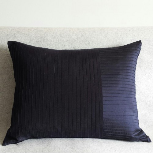 Pintuck Stripes - cushion - rectangular - navy