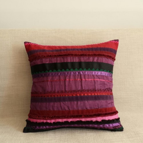 Sampler Stripes cushion cover - small square - purple