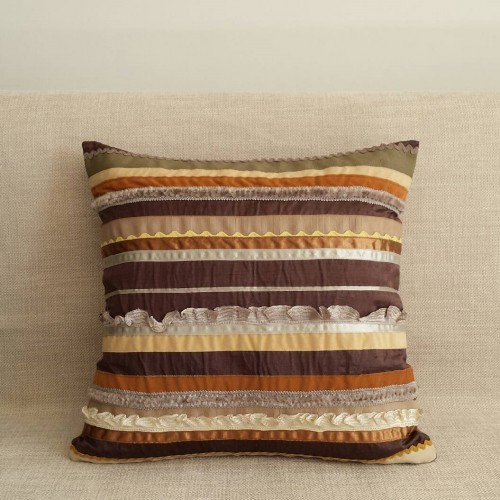 Sampler Stripes - cushion cover - small square - coffee