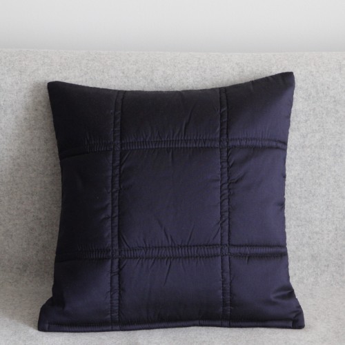 Stitched Grid cushion - small square - navy