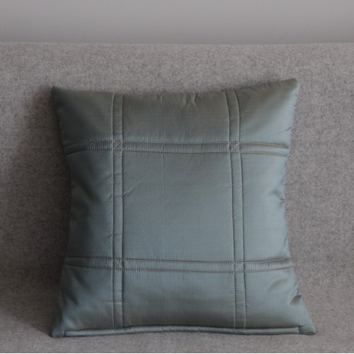 Stitched Grid cushion - small square - mint