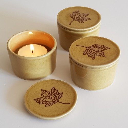 Tea Light Holders - set of 3 - beige