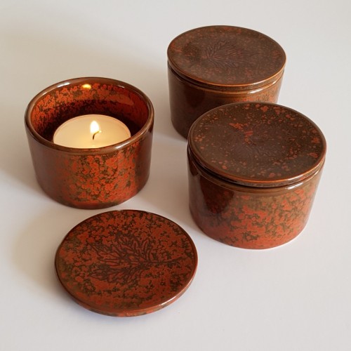 Tea Light Holders - set of 3 - mottled