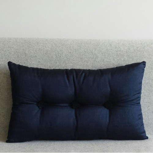 Tufted Cushion - rectangular - Navy