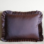 Silk & Velvet Ruffle /Frill edge - rectangular - cushion cover - royal blue 