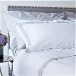 Venetia - 420tc cotton satin - White / Silver