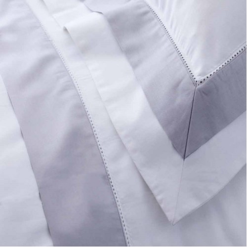 Venetia - 420tc cotton satin - White / Silver