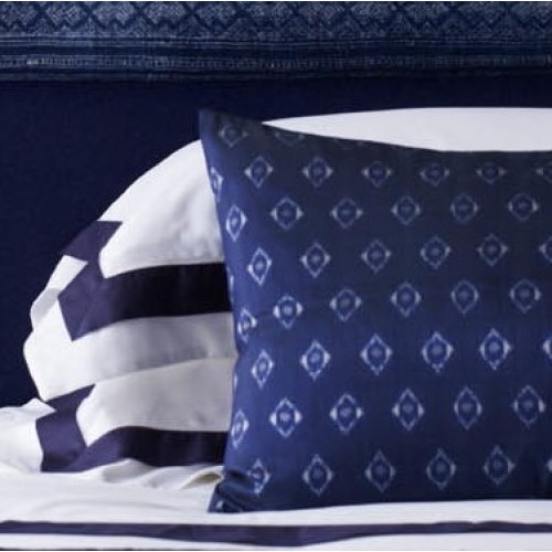 Venetia - 420tc cotton satin - White / Navy